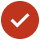 Red circle with black check mark.